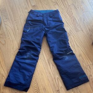 Patagonia Boys’ Deep Blue Ski Pants with Teal Waistband Accent